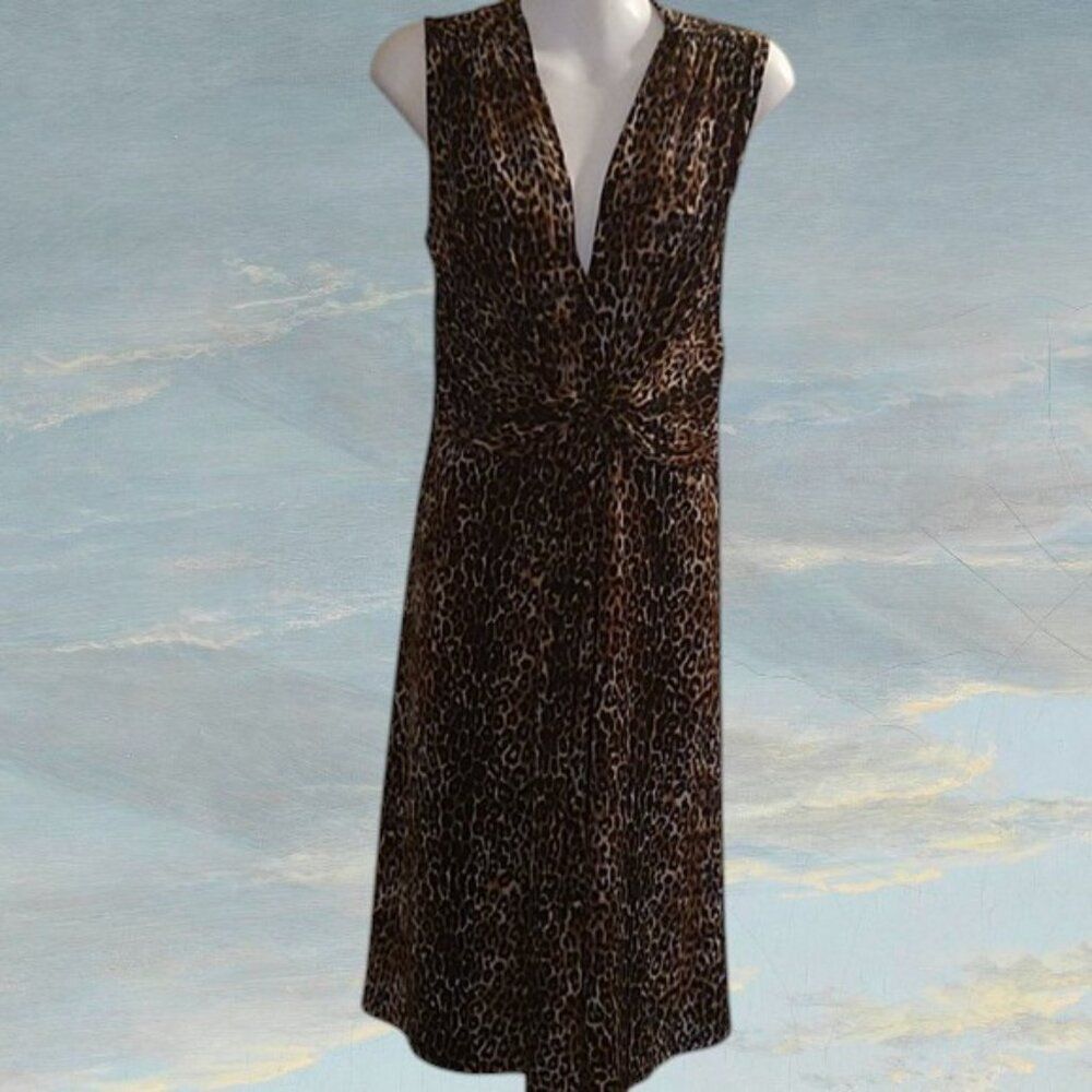 East 5th Animal Print Be Knotty Midi Dress Size Large Stretchy